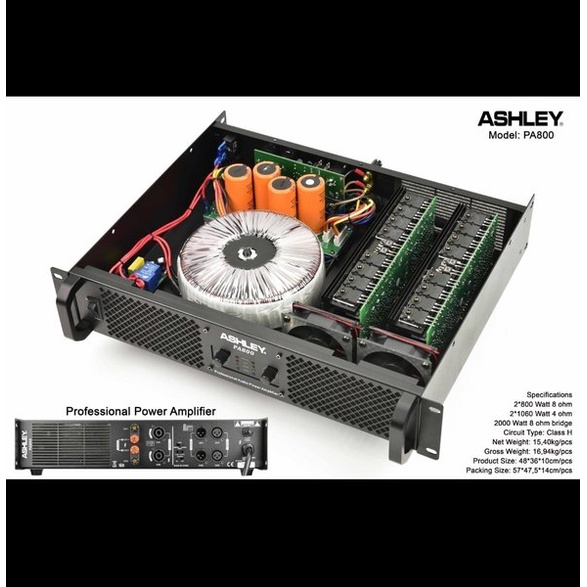 power amplifier ashley pa800 pa 800 original