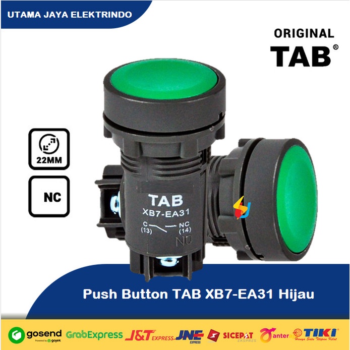 Push Button TAB XB7-EA31 Hijau