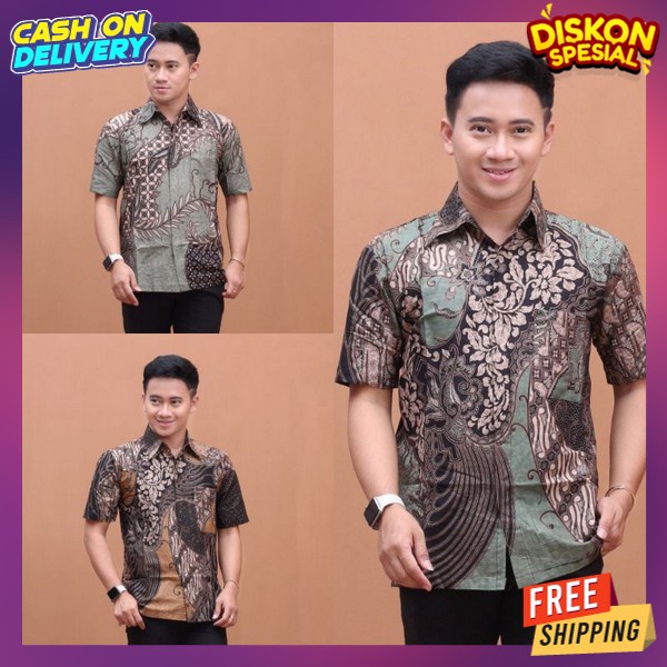 Pakaian Bathik Atasn Laki2 Remaja Baju Batik Pria Dewasa Kemeja Pesta Kondangan Kemejs Bayik Premium
