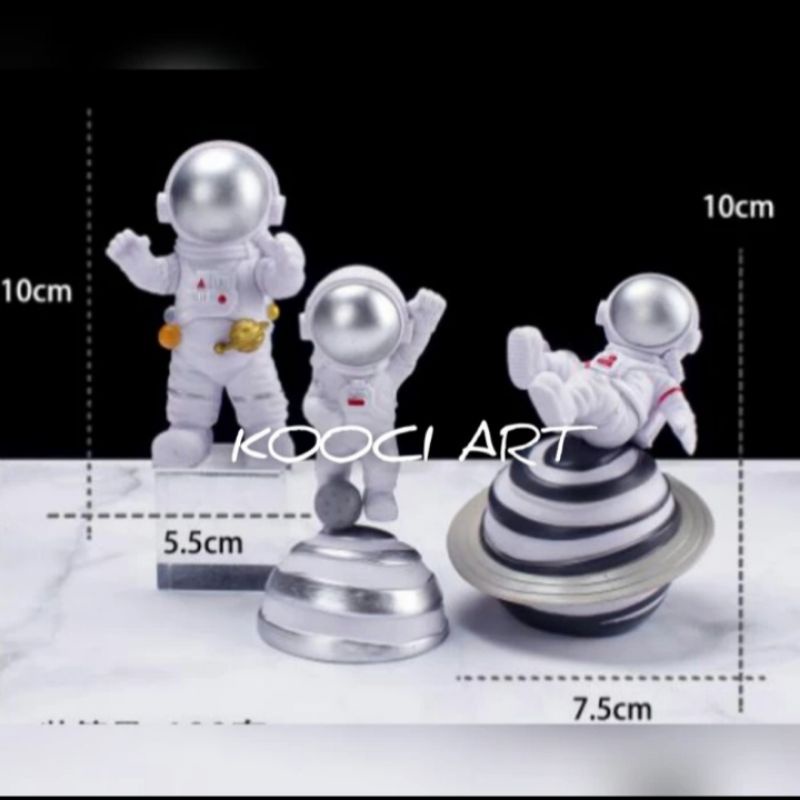 Cake Topper Pajangan Kue Astronout Set Niatur Action Figure Mainan Astronot Hiasan Dekorasi Cake