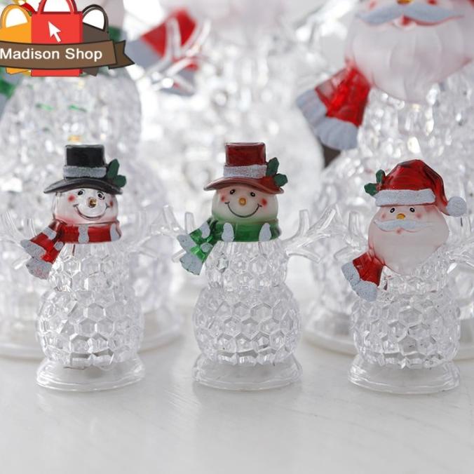 

New Ornamen Snowman Santa Boneka Salju Led Lampu Natal Tidur Souvenir Kado Limited Edition