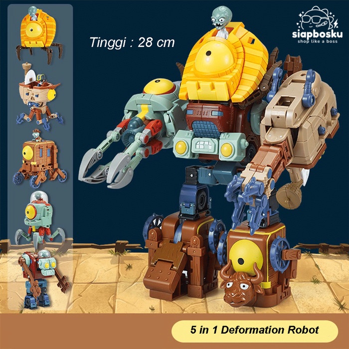 Robot Mainan Anak Plant Vs Zombie Action Figure 5 In 1 - Single Figure