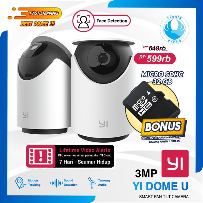 CCTV Yi Dome Camera U 1296P 3MP IP Camera - Garansi Resmi