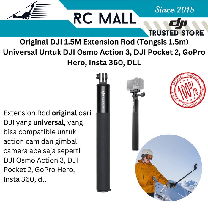 Terbaru Extension Rod Dji Osmo Action 4 Tongsis Universal Pocket Gopro Xiaomi Promo Terlaris