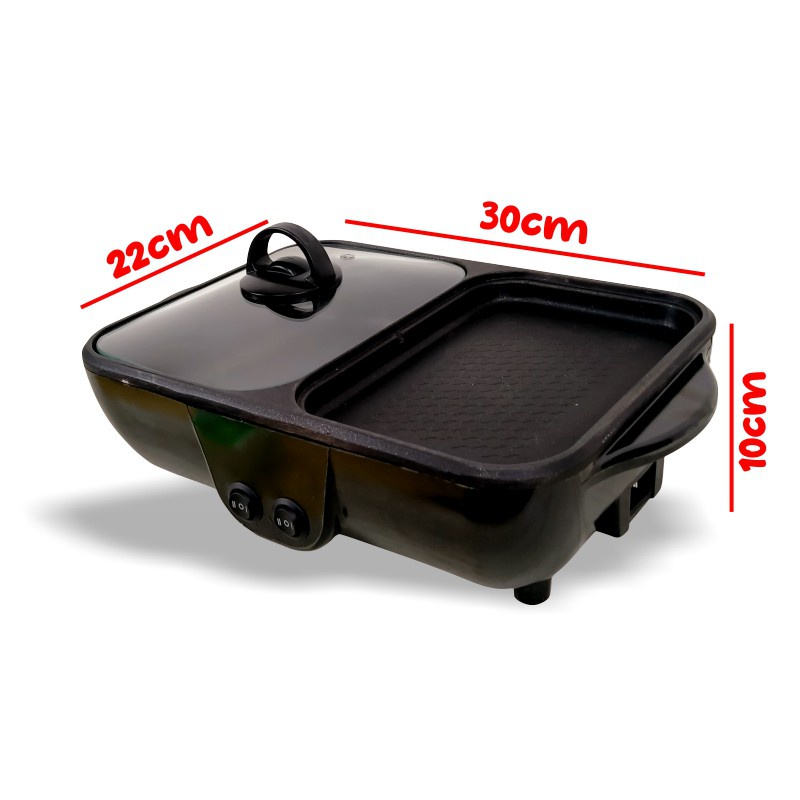 Shabu Steamboat Listrik 2 In 1 Bbq Alat Pemasak Pemanggang Ggoreng Multifungsi Simple Shabu Pan