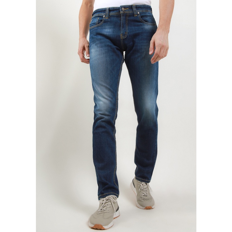 Celana Jeans Lois Original Pria Levis Kancing dan resleting depan Asli Trendi Slim Stretch Fit Denim Pants SLS069C Male Casual Spandex