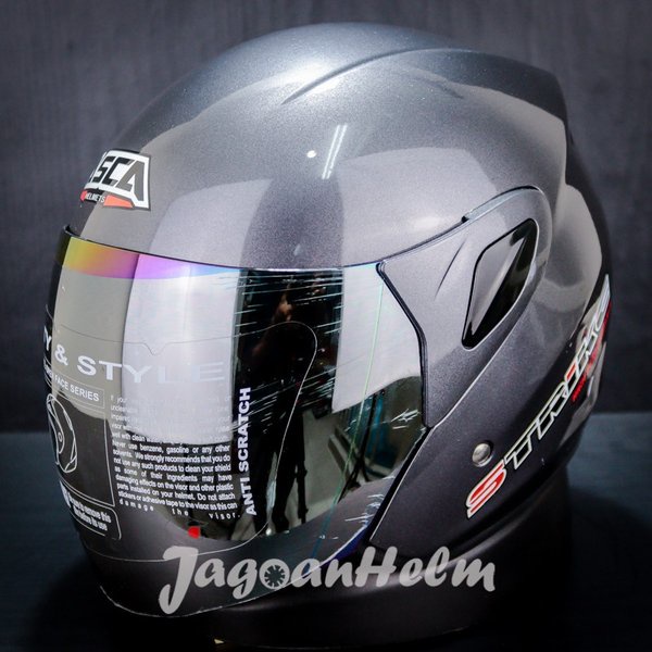 Asca Helm Strike Solid Mirip Helm Gm Evo Single Visor