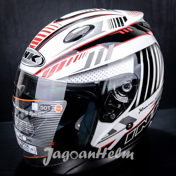 Ink Helm Centro Jet #5 White Black Red Fluo Single Visor