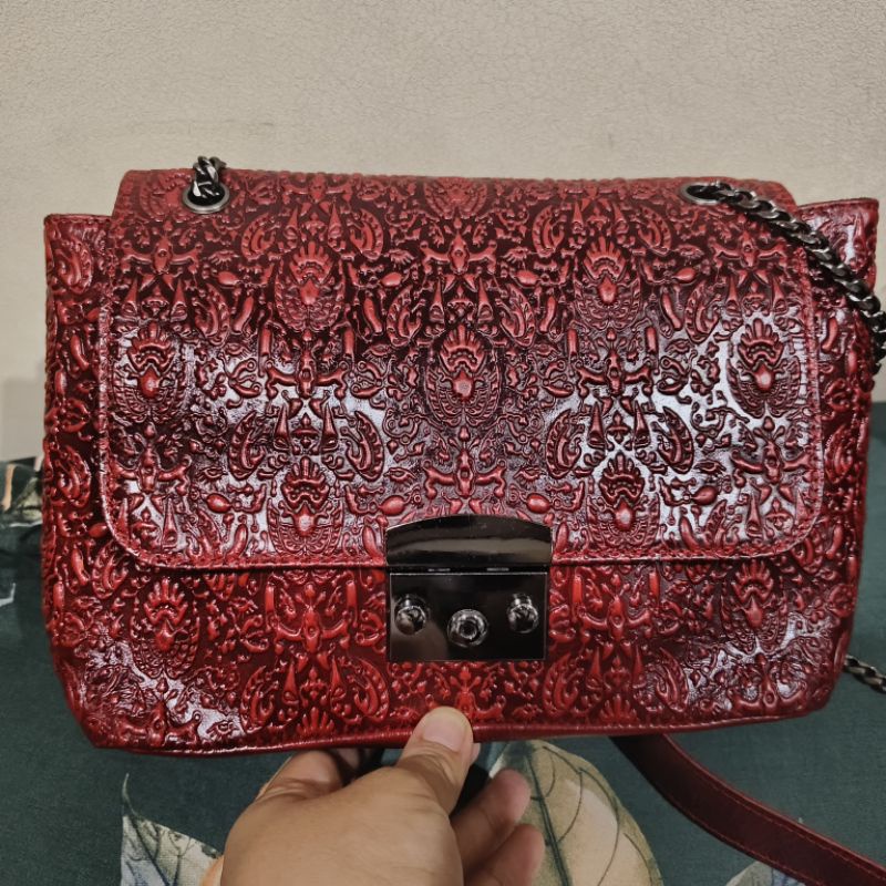 sling bag tas selempang BERLIANO kulit asli terawat sangat cantik like new