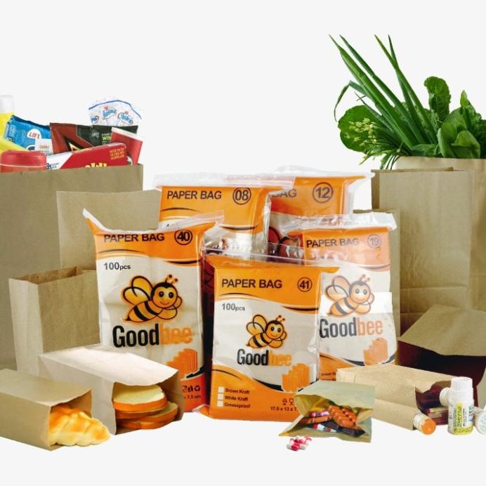 

Luyf*299 Paper Bag - Sos Bag #12 - Brown Kraft - Kantong Kertas Roti - 100 Pcs
