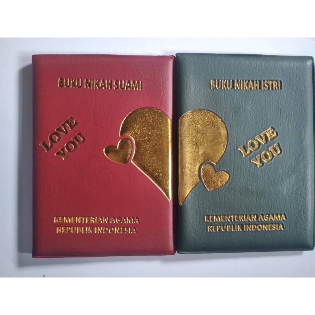 

Terbaik! 2 Pcs Sampul Buku Nikah Suami/Istri Hard Cover ,,