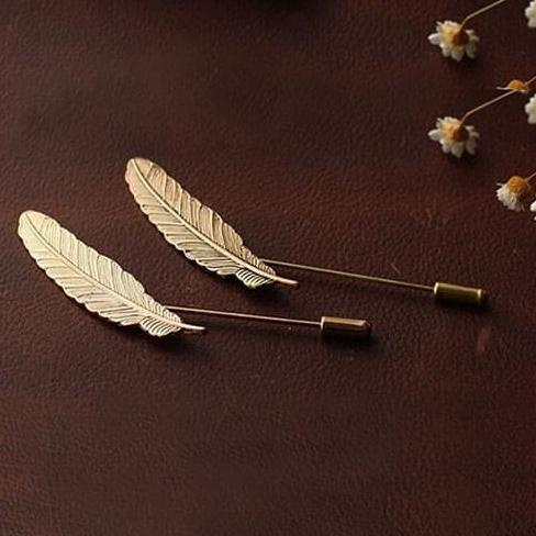 Bros Pria Daun Classic Brooch Pin Mantel Jas Kantor Hadiah Wedding