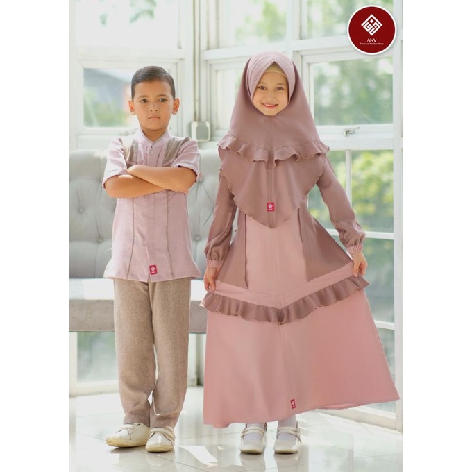 Diskon Gamis Serimbit Anak Adeeva Kids Plus Hijab (Usia 2-6 Thn) Anv - Best Seller