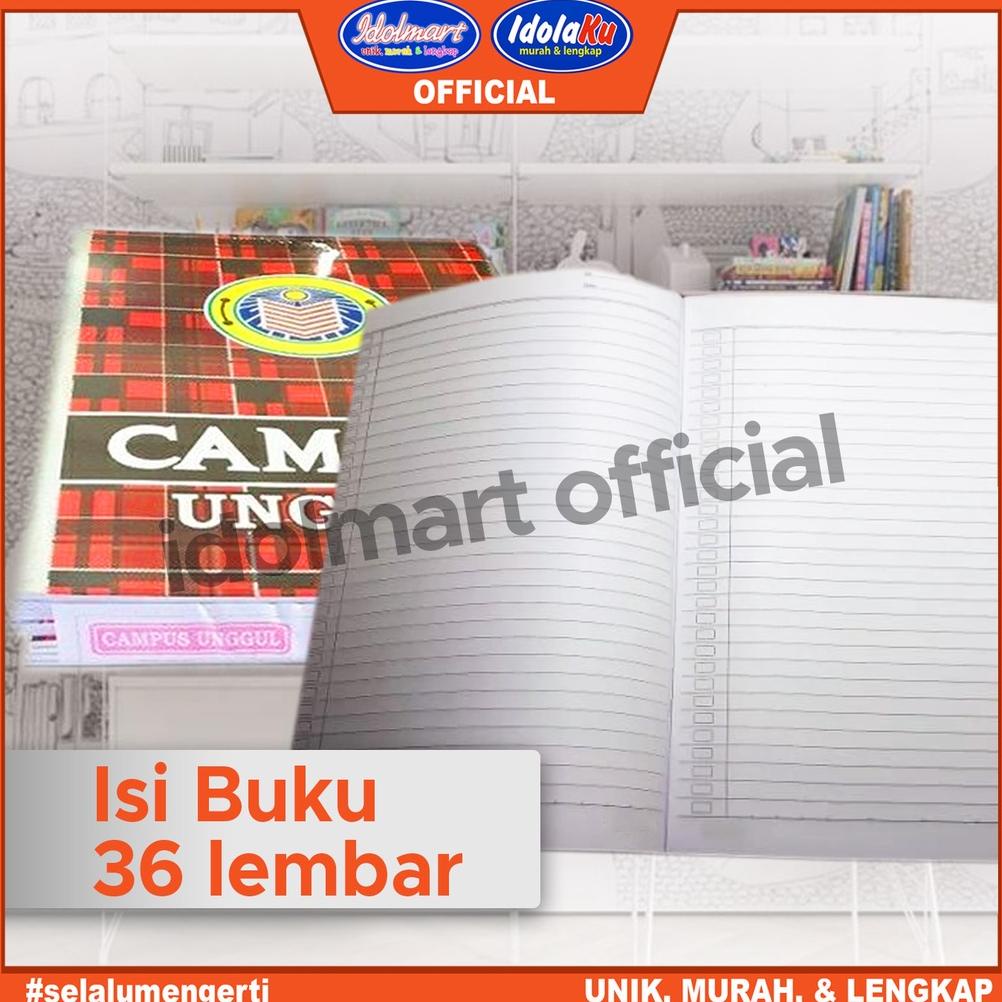 

Update - IDOLMART Buku Tulis Campus Unggul isi 36 Lembar Buku Tulis sekolah Boxy/10 pcs ,.