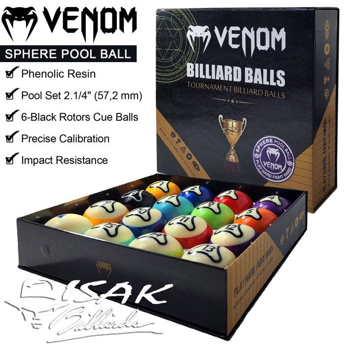 Bola Billiard - Venom Sphere Ball 2.1/4" - Cb 2.1/4" Bola Besar Billiard Pool Set