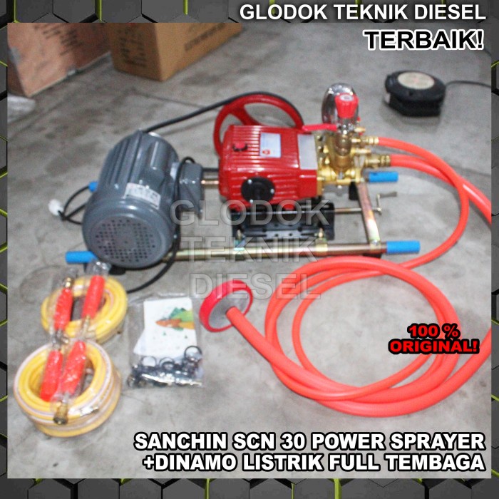 Sanchin Mesin Power Sprayer Scn 20 + Dinamo Listrik Full Tembaga Paket