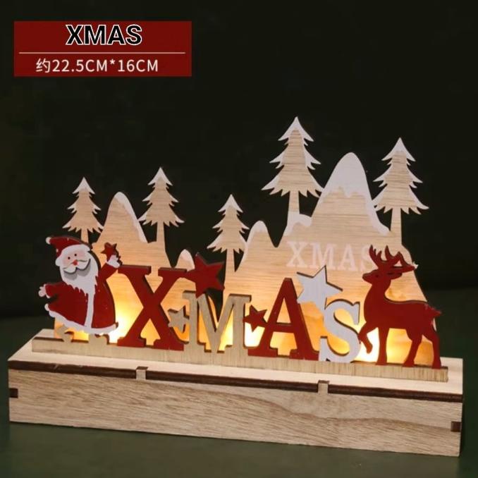 

Pajangan Kayu Xmas Dekorasi Rusa Santa Pohon Natal Kayu Christmas Gift Original