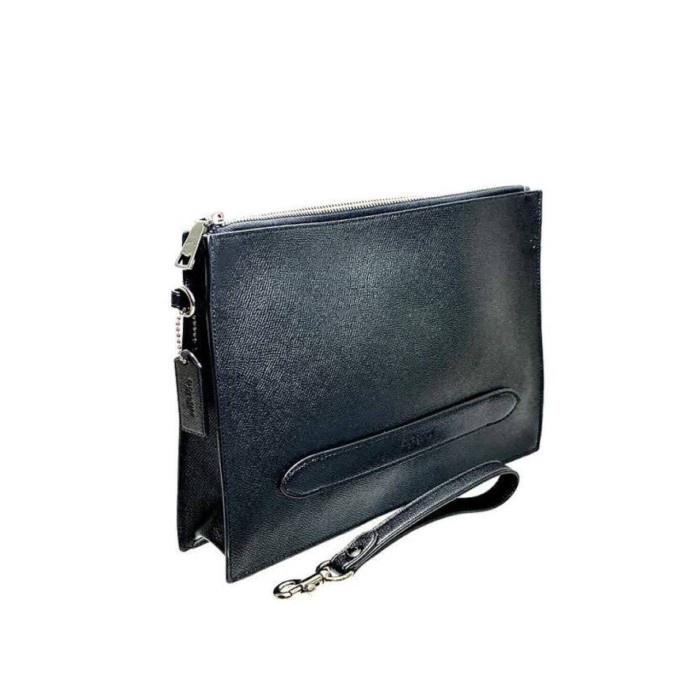 TAS BRANDED F68154 STRUCTURED POUCH CROSSGRAIN BLACK