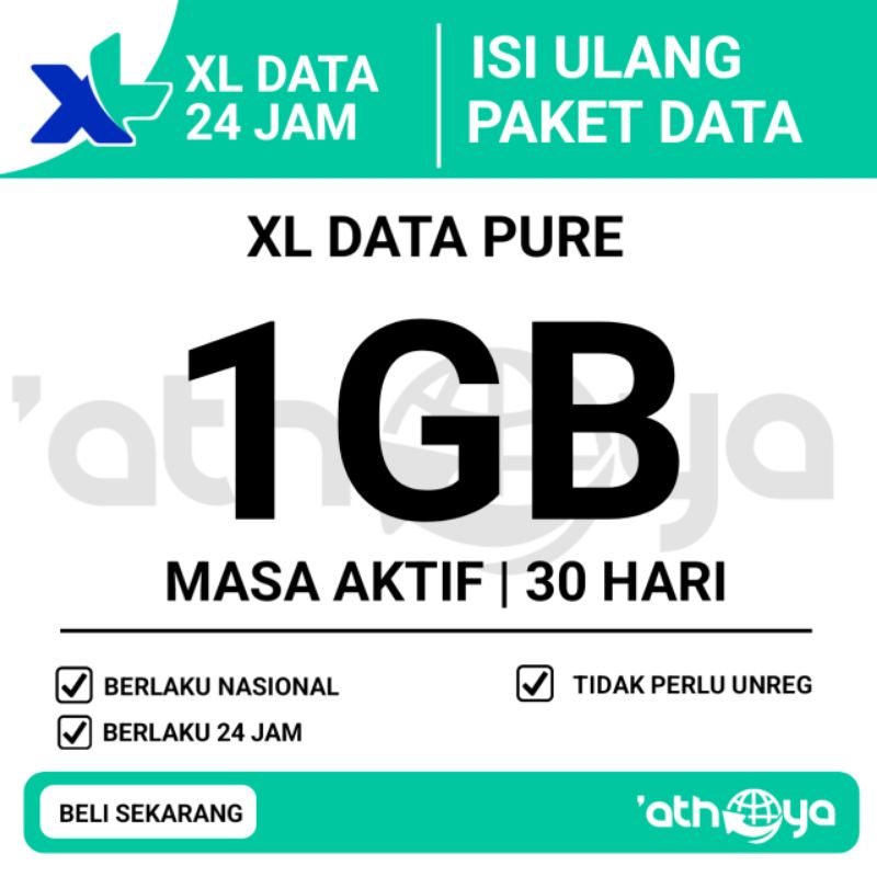 KUOTA XL ON DATA PURE DATA BLUE PAKET DATA XL