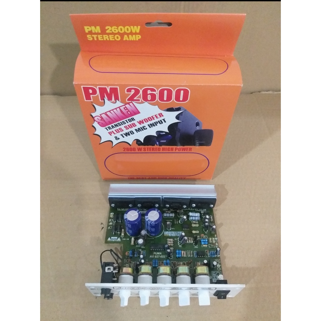KIT Active Speaker PM 2600 STEREO AMPLIFIER 2 MIC + Subwoofer SANKEN