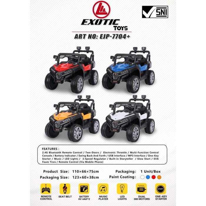 Promo Mainan Mobil Aki Jeep Exotic Ejp 7704+ Ejp7704+ Ejp-7704+ Plus Offroad