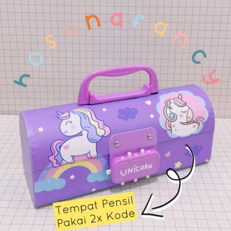 

COD Kotak Pensil Karton Lengkung Pakai Kode Kunci/ Tempat Pensil/ Pencil Case - - AY12 Original