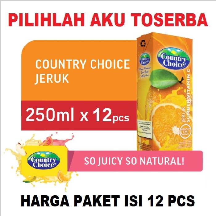 

Country Choice Orange Jus Jeruk 250 Ml - ( Harga 12 Pcs )