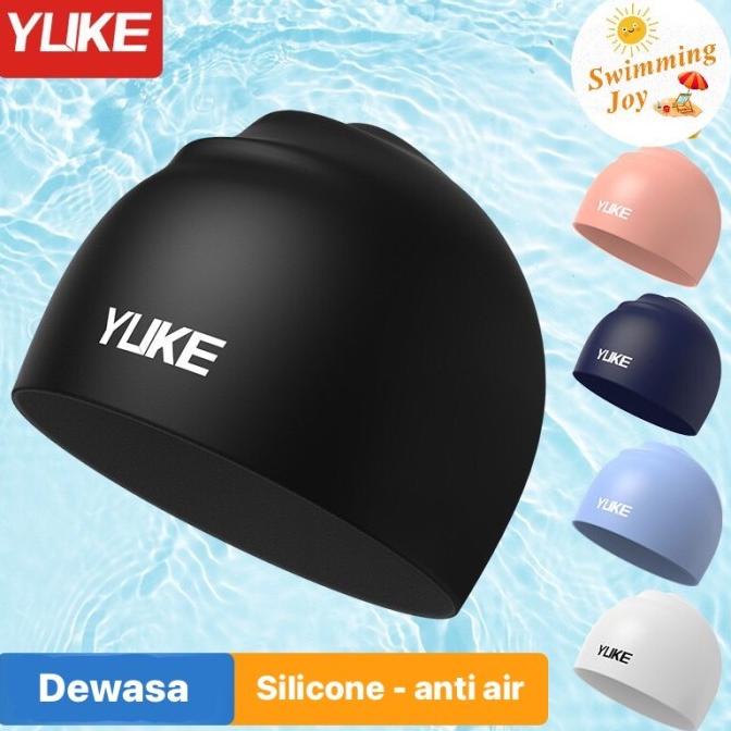 topi renang dewasa silicone anti air / topi renang remaja waterproof