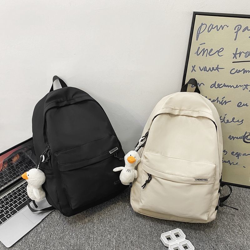 Ransel Wanita Gaya Jepang, Tas Ransel Sederhana, Tas Sekolah Santai