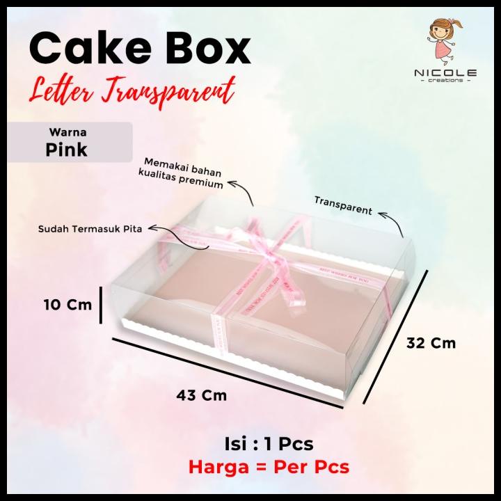 

HOT DEAL CAKE BOX LETTER TRANSPARANT MIKA/ PACKAGING KUE 43X32X10 CM !!!!