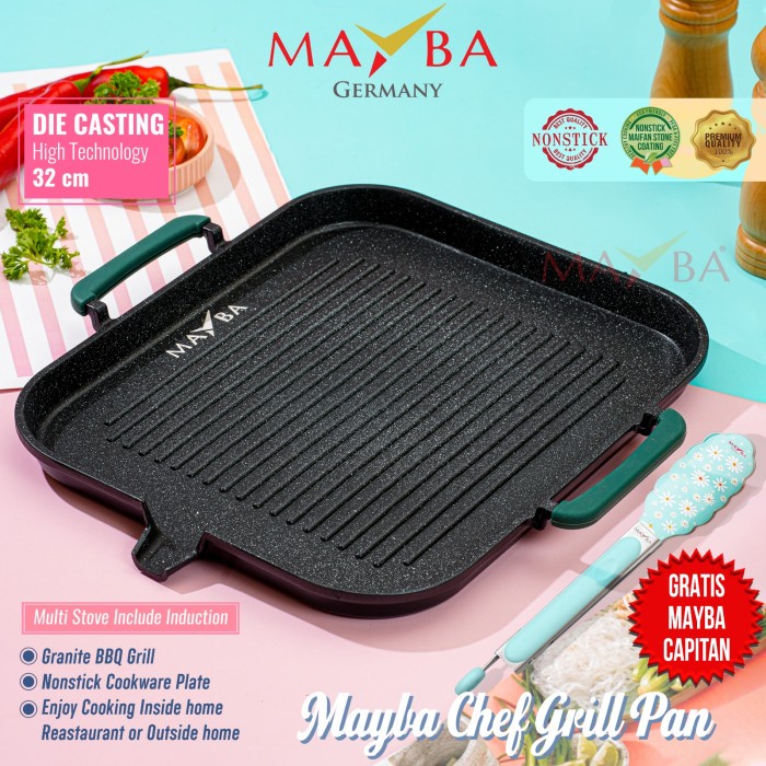 [Ori] Grill Pan Barbeque Mayba Chef New Grill Pan Panggangan Daging Korean Terbatas
