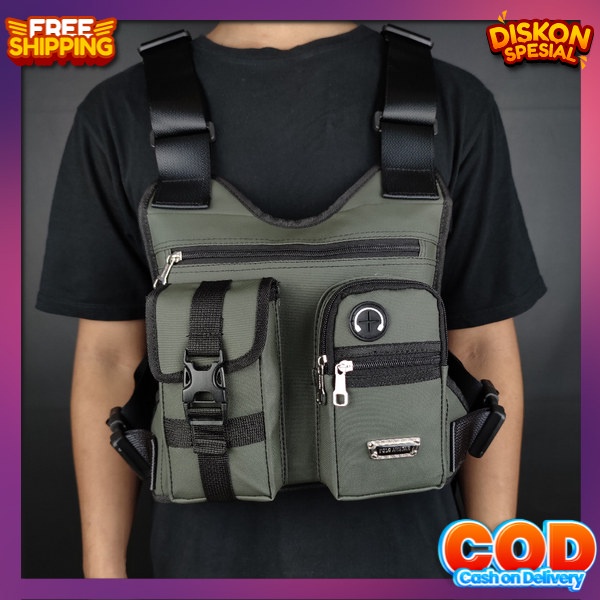 Sporty Casual Waist Begs Dada Selempang Import Depan Tad Sepeda Rig Bag Murah Chest Begs Ts Chest Ba