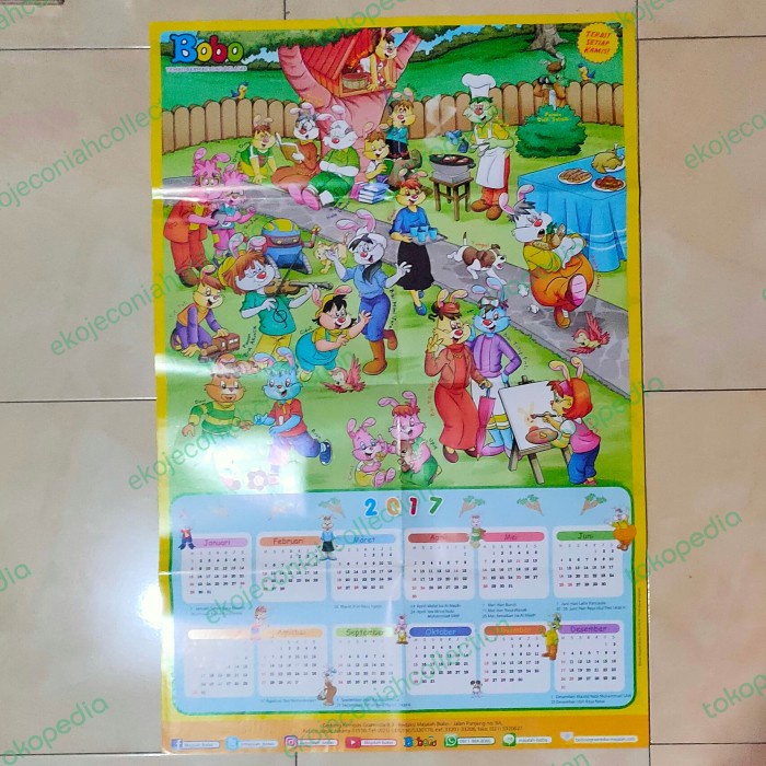 Terlaris Poster Kalender Bobo Tahun 2017 Promo Terbaru