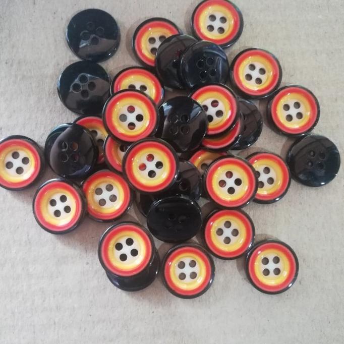 ~~~] kancing baju 15mm motif belang