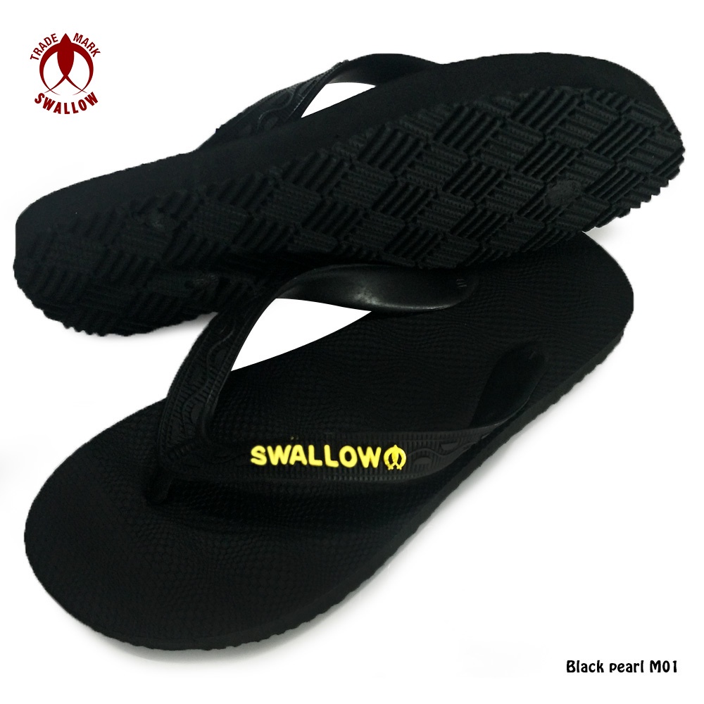 sandal swallow hitam m01 hitam polos ecer dan grosir