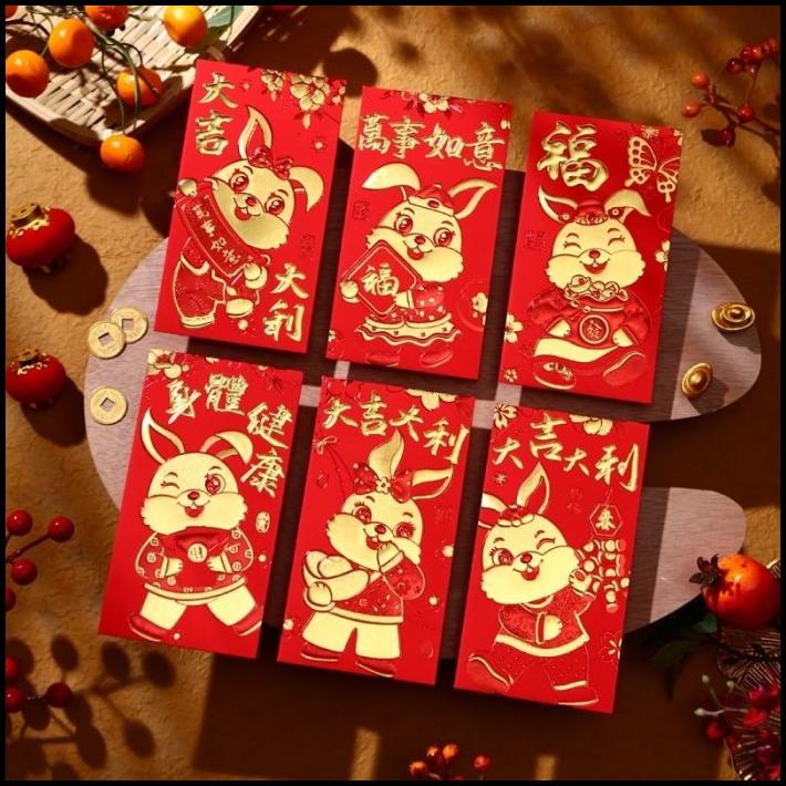 

TERMURAH 6PCS ANGPAO 2023 FU KELINCI RABBIT IMLEK MERAH PREMIUM !!!