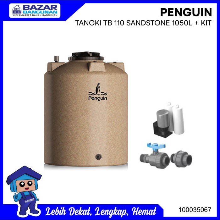 Promo Tangki Tandon Toren Air Water Tank Set Penguin Tb 110 1050L Sand Stone