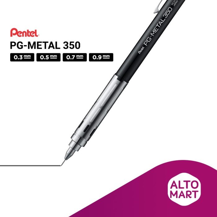 

Promo Pentel Pg Metal 350 Mechanical Pencil 0.3 0.5 0.7 0.9 Mm