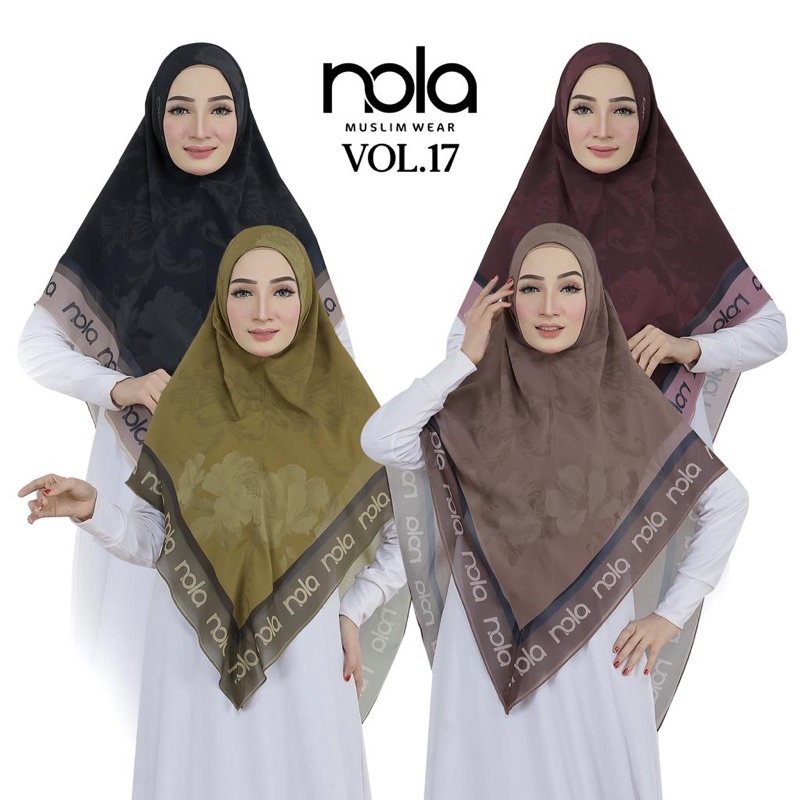 STYLISH HIJAB DAILY Ready khimar printing original NOLA 017 by NF collection