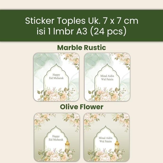 

$$$$] 20 PCS STIKER TOPLES IDUL FITRI DESIGN MARBLE RUSTIC