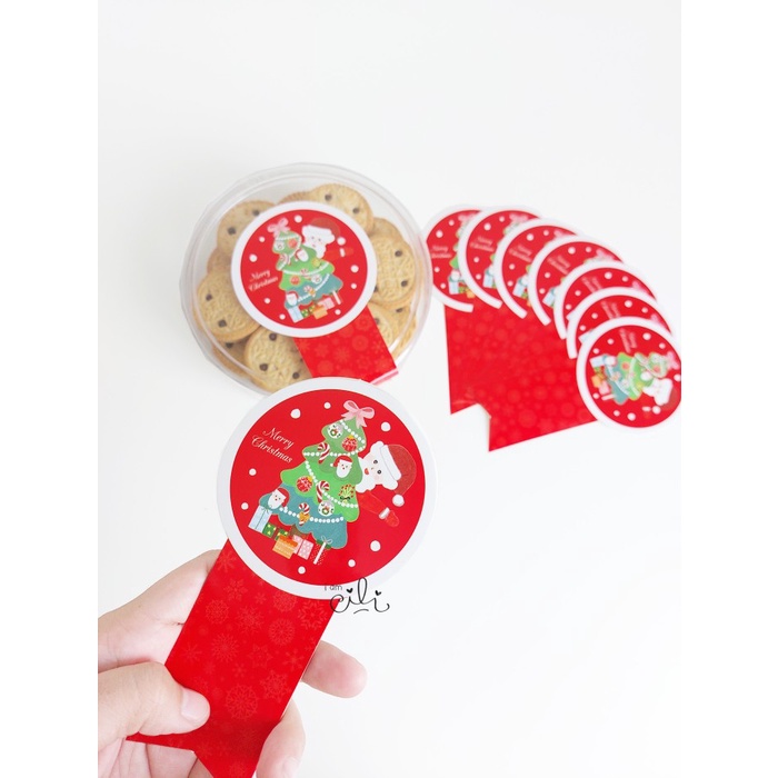 

*#*#*#] (SC053) stiker natal POHON SANTA untuk toples 500gr (uk 8x15cm)