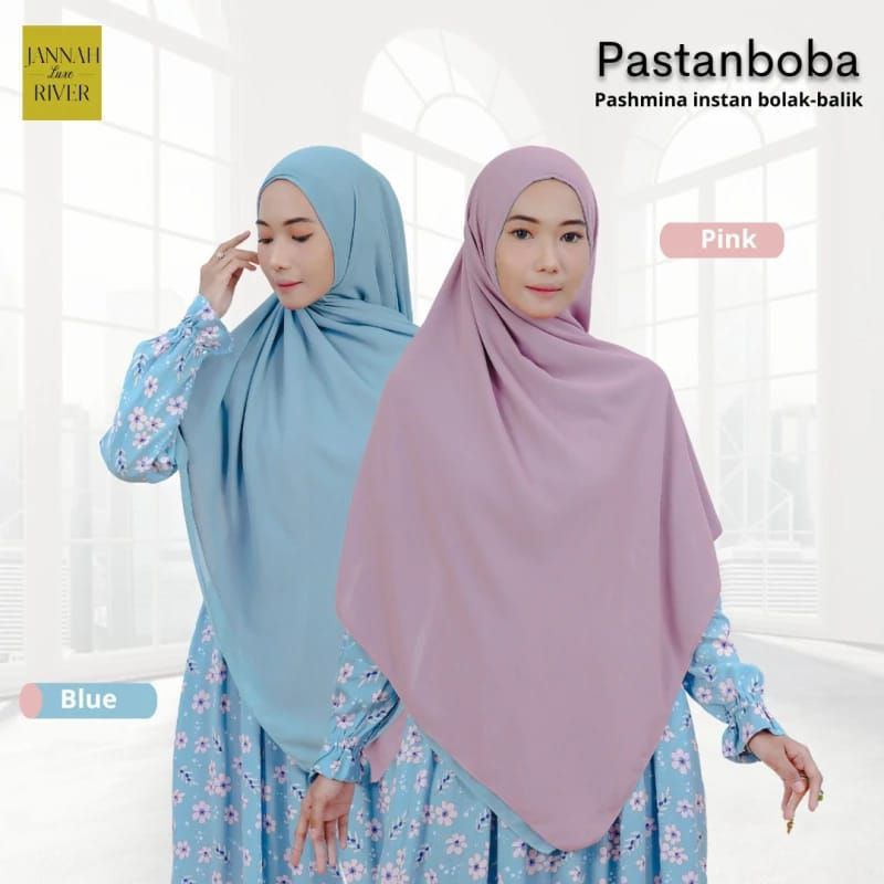 DAILY PREMIUM HIJAB Jannah River Pastanboba Pashmina Instan Bolak Balik Premium By Jannah River