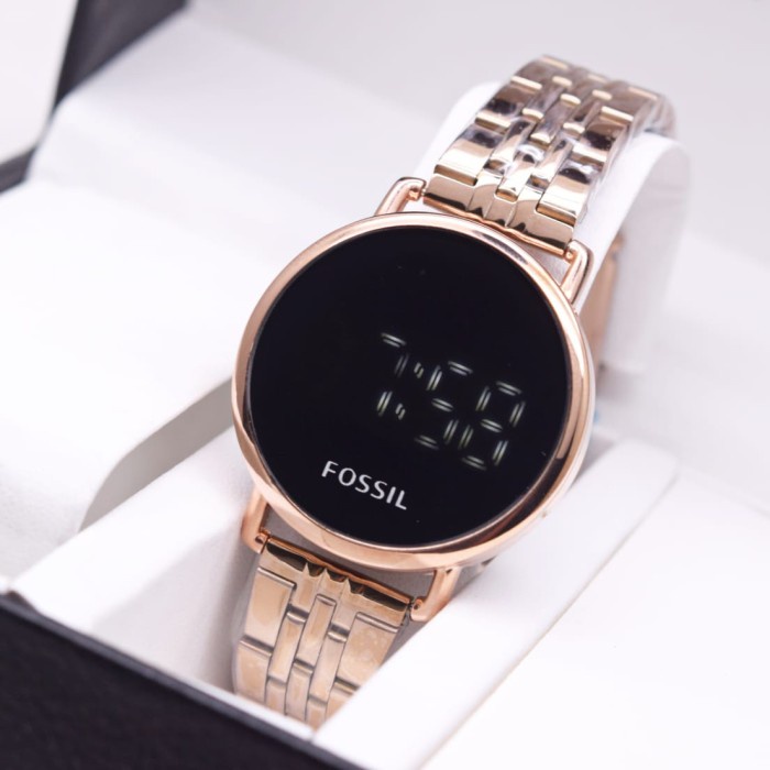 Jam Tangan wanita Fossil led rantai - Hitam