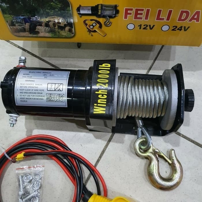 Winch Atv Hoist 2000 Lbs Electric Winch - 1000 Kg