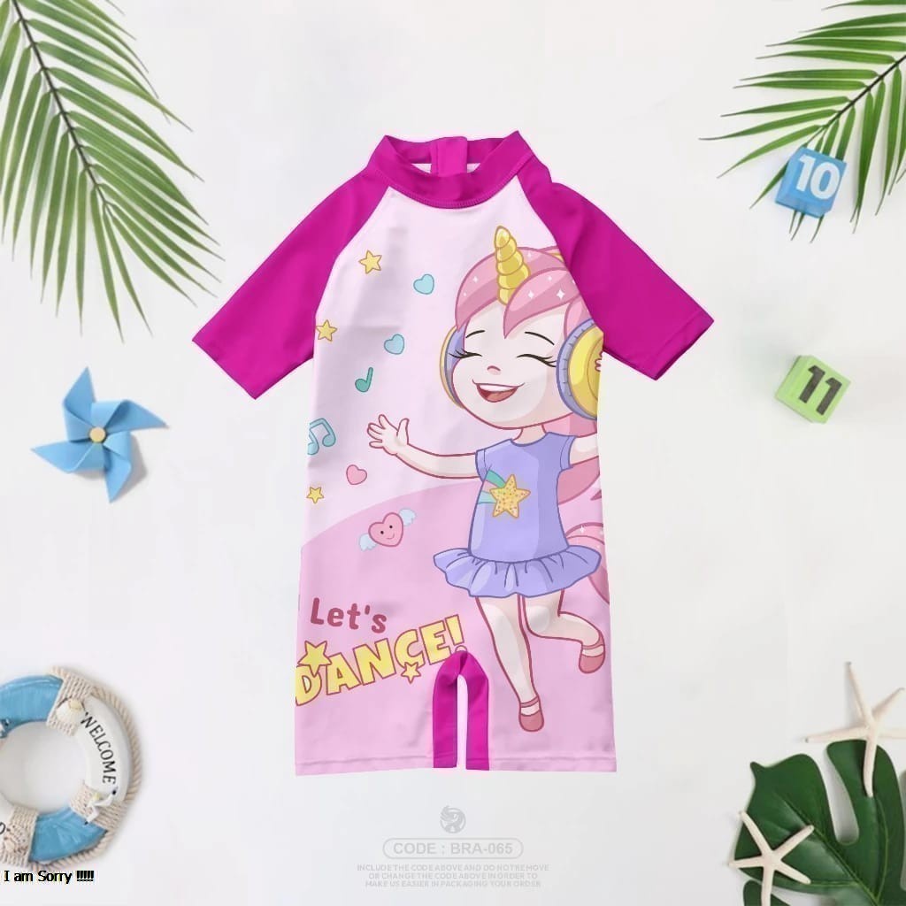 Baju Renang Anak Laki Laki Dan Perempuan Motif Dance 1-8 Tahun