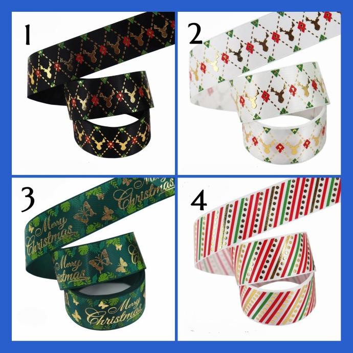 

+++++] Pita Satin Natal 25 mm | Xmas Ribbon (Harga per yard) - IMPORT