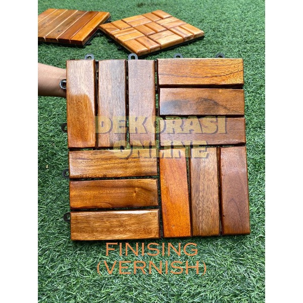 lantai kayu decking lantai zigzag ukuran 30x30