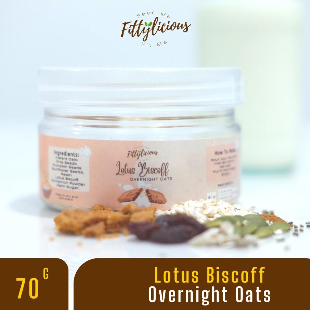 

DISCOUNT FITTYLICIOUS DIY OVERNIGHT OATS / OATMEAL / SEREAL OAT 70G NEW ARRIVAL DI BULAN INI