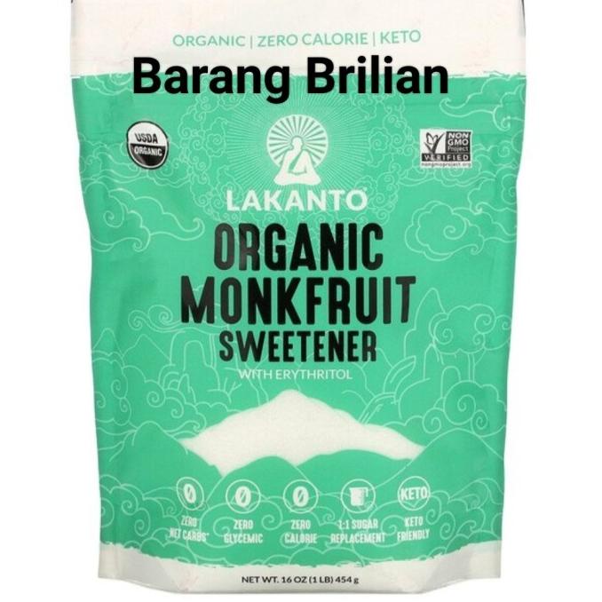 

hqu Lakanto Organic Monkfruit Sweetener Pengganti Gula 454 Gram