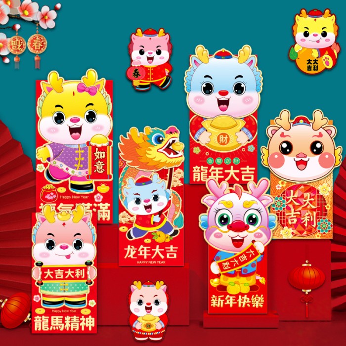 

favorit] GROSIR Angpao Naga 2024 isi 6 3D Premium Panjang Angpau Bentuk Kartun